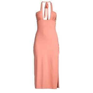 Bardot Guilia Coral Open-Back Midi Dress Women's Size Medium NWT